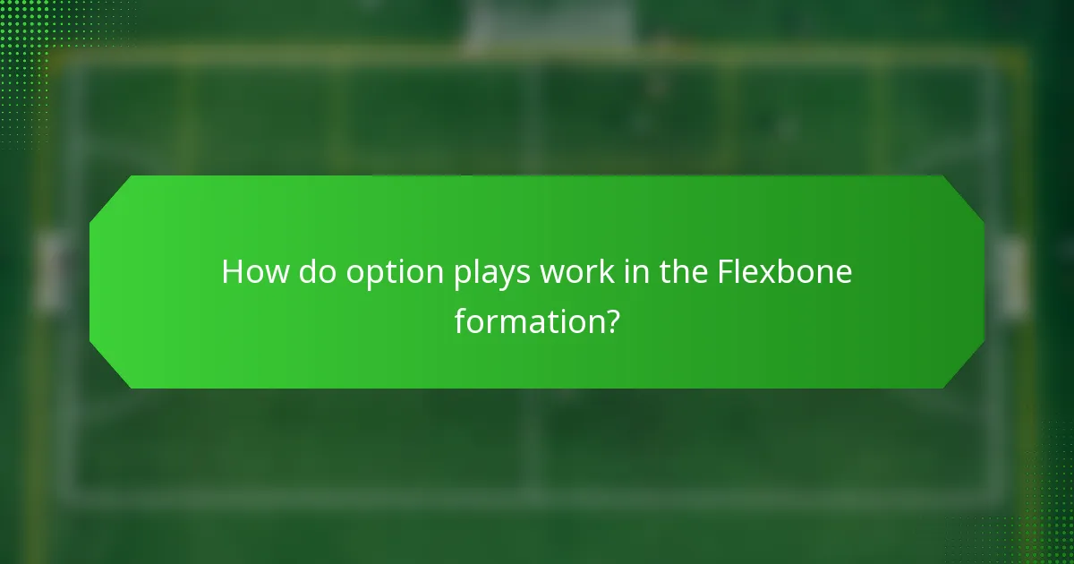 How do option plays work in the Flexbone formation?