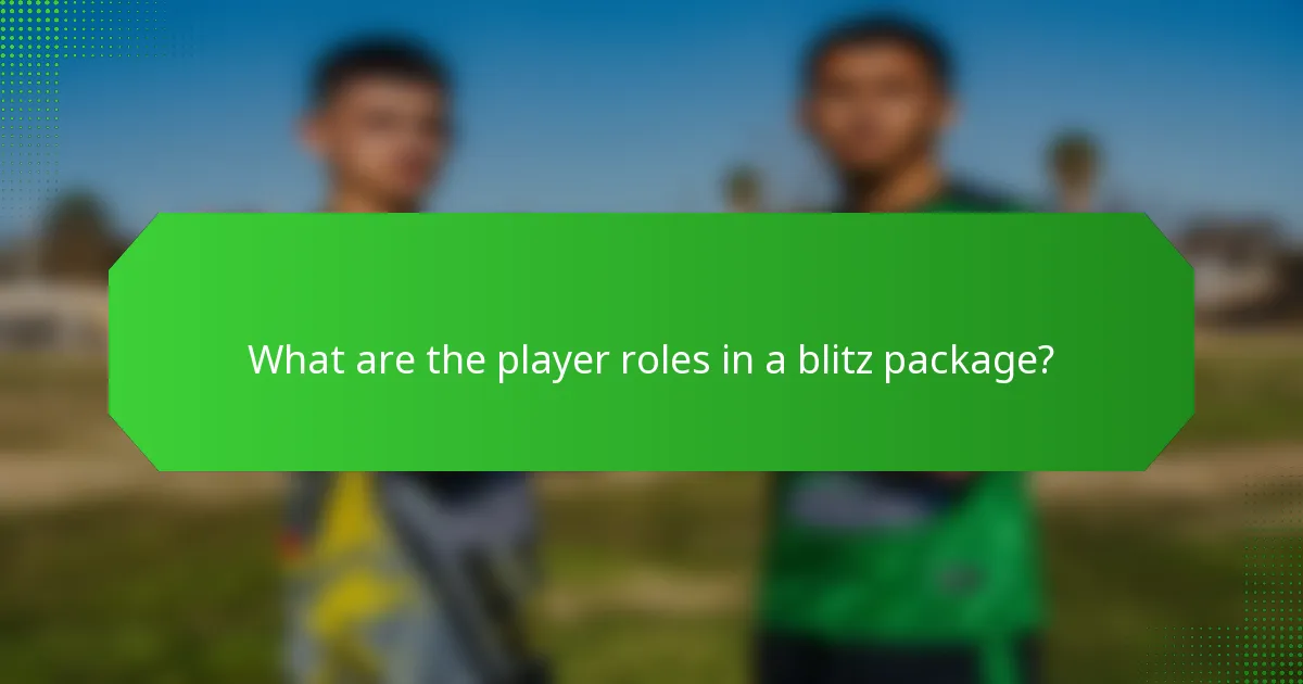 What are the player roles in a blitz package?