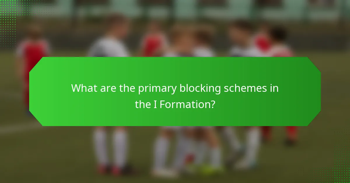 What are the primary blocking schemes in the I Formation?