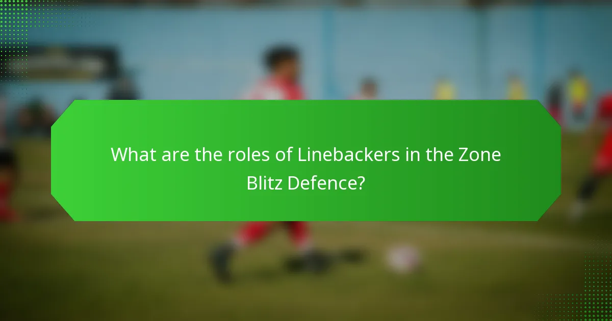 What are the roles of Linebackers in the Zone Blitz Defence?