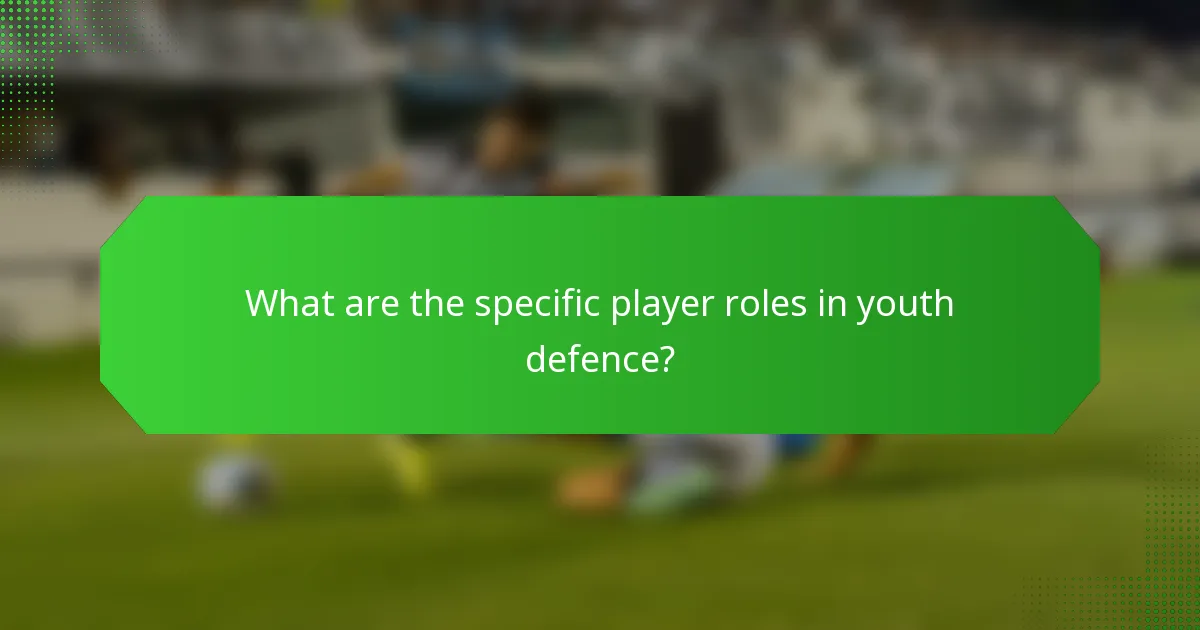 What are the specific player roles in youth defence?