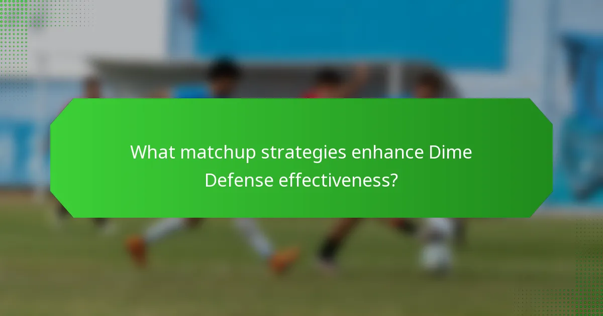 What matchup strategies enhance Dime Defense effectiveness?